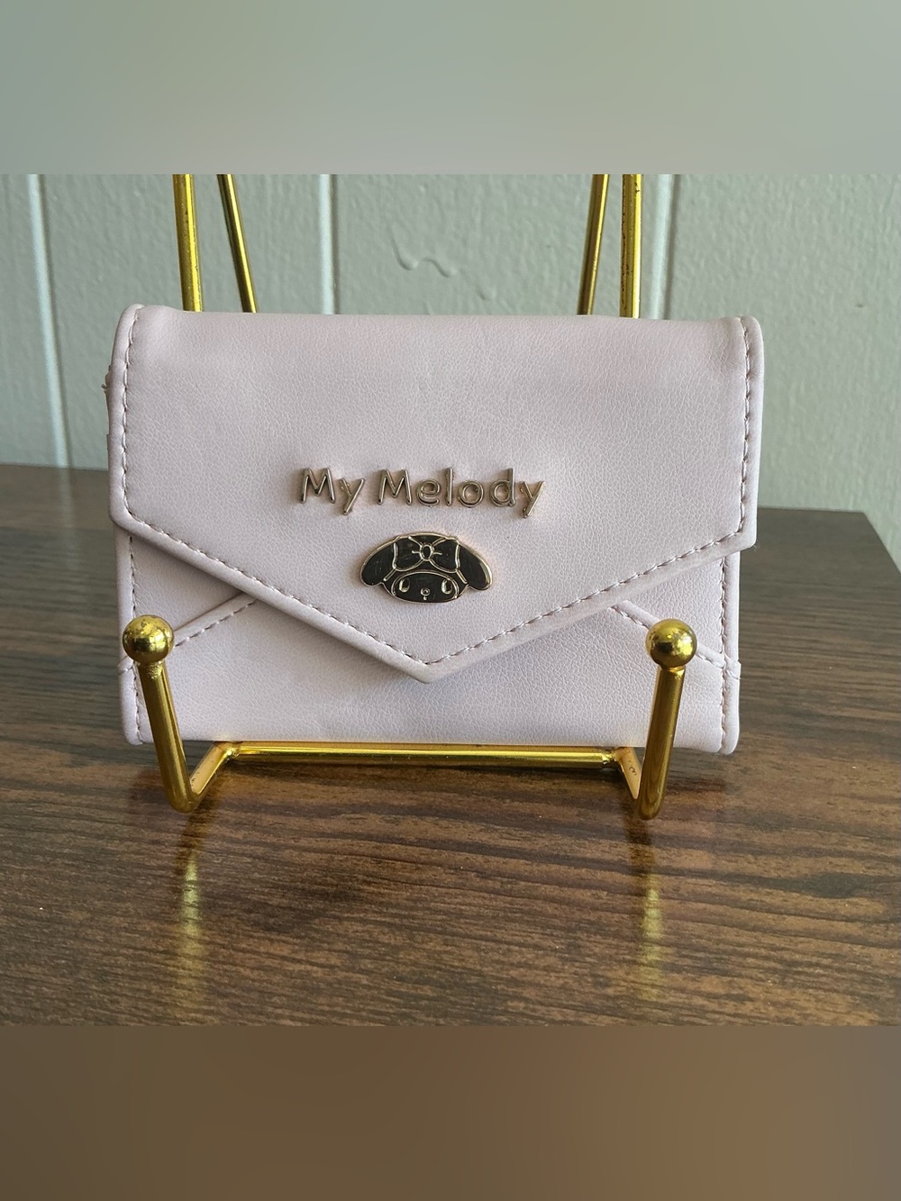 A Rare HTF Pink Faux Leather Sanrio 2023 My Melody Card Small ID Snap Wallet